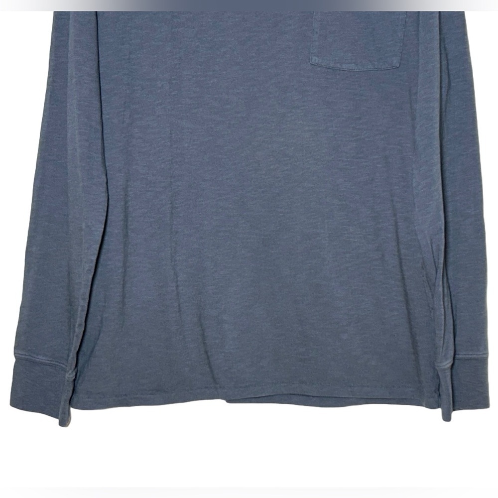 NEW J. Crew Garment-Dyed Slub Cotton Long-Sleeve Dark Gray T-Shirt w/ Pocket, XL - Picture 6 of 11